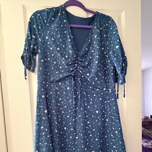 Lauren Conrad Navy Blue with Pink Heart Dress